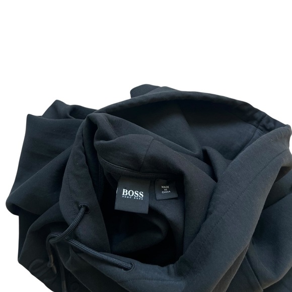 HUGO BOSS Men's Logo Details Hooded Sweatshirt in Black Size XL - Picture 7 of 14